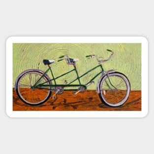 Green Tandem Bicycle Sticker